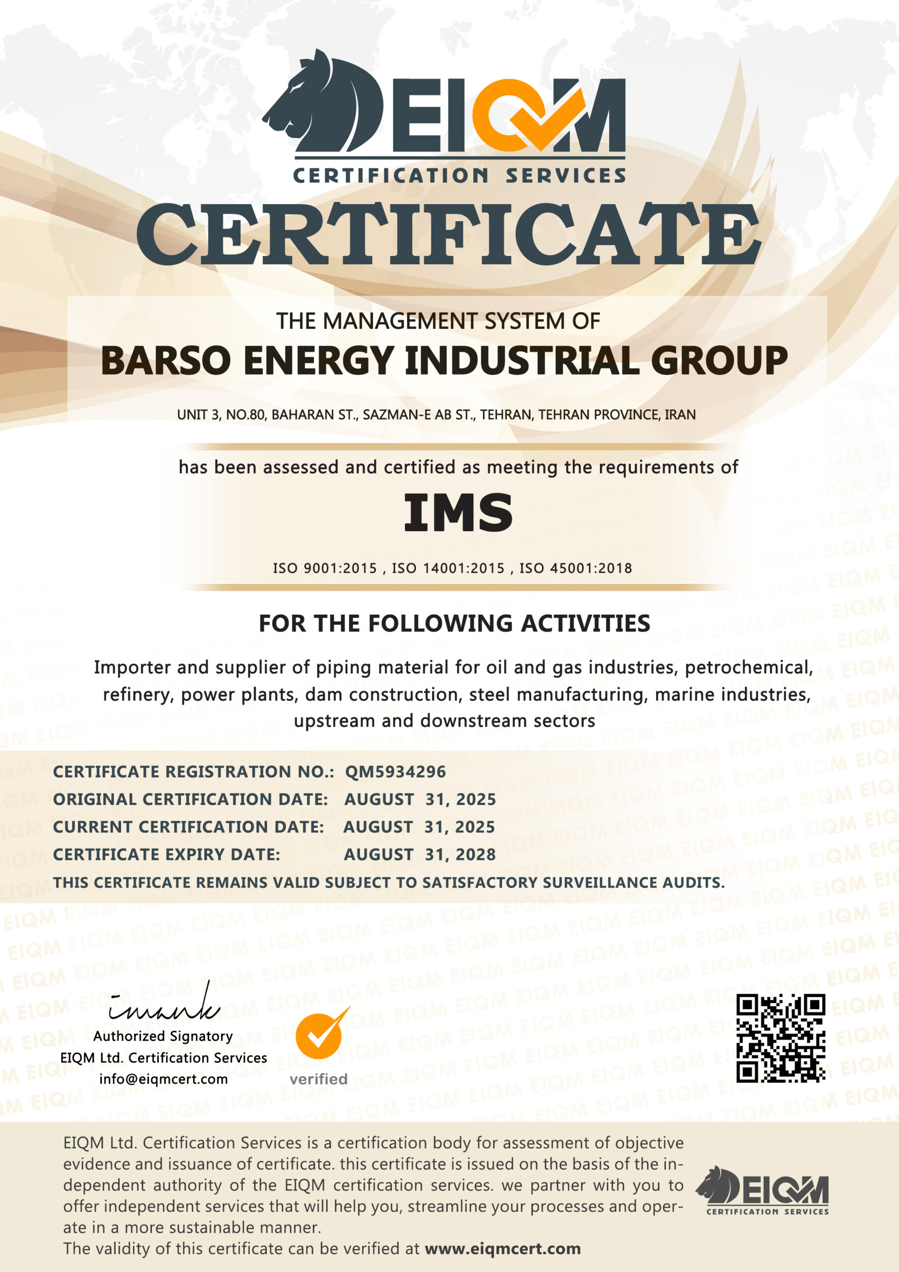 Barso Energy Industrial Group - IMS - QM5934296
